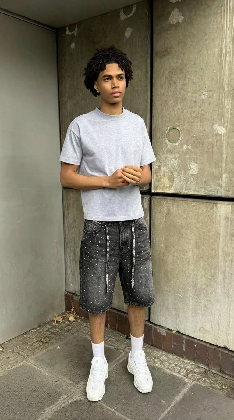 STUDDED BLACK - SHORTS